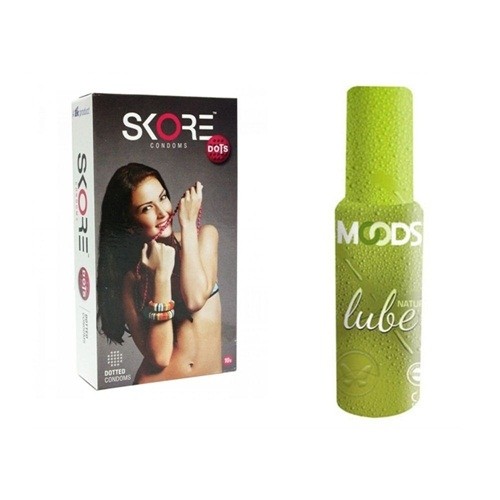 Skore Dots Condoms and Moods Natural Lube Combo