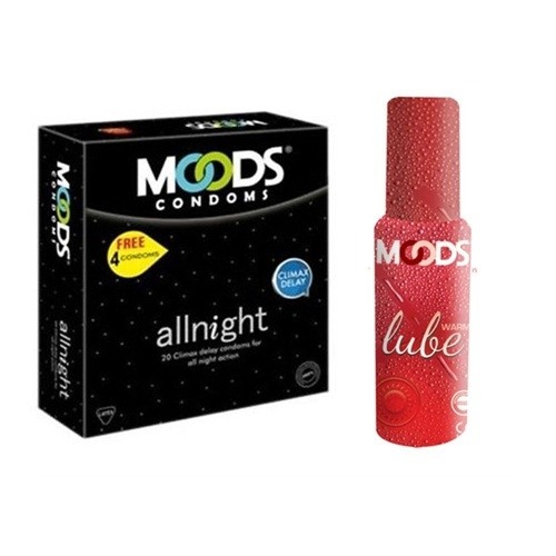 Moods All Night Condoms and Moods Warm Lube Combo