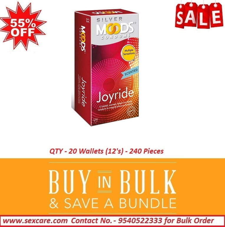 Moods Silver Joyride Dotted Condoms 12'S ( Pack Of 20 Boxes )