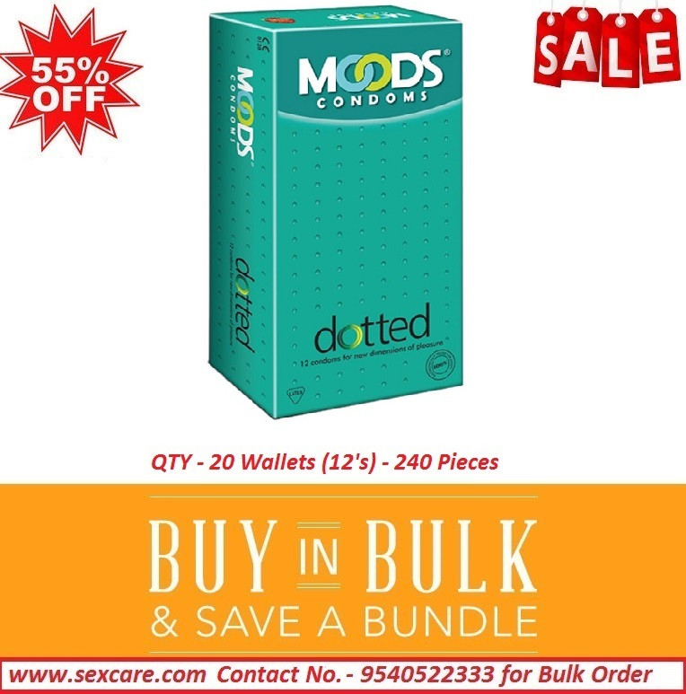 Moods Dotted Condoms 12'S ( Pack of 20 Boxes )