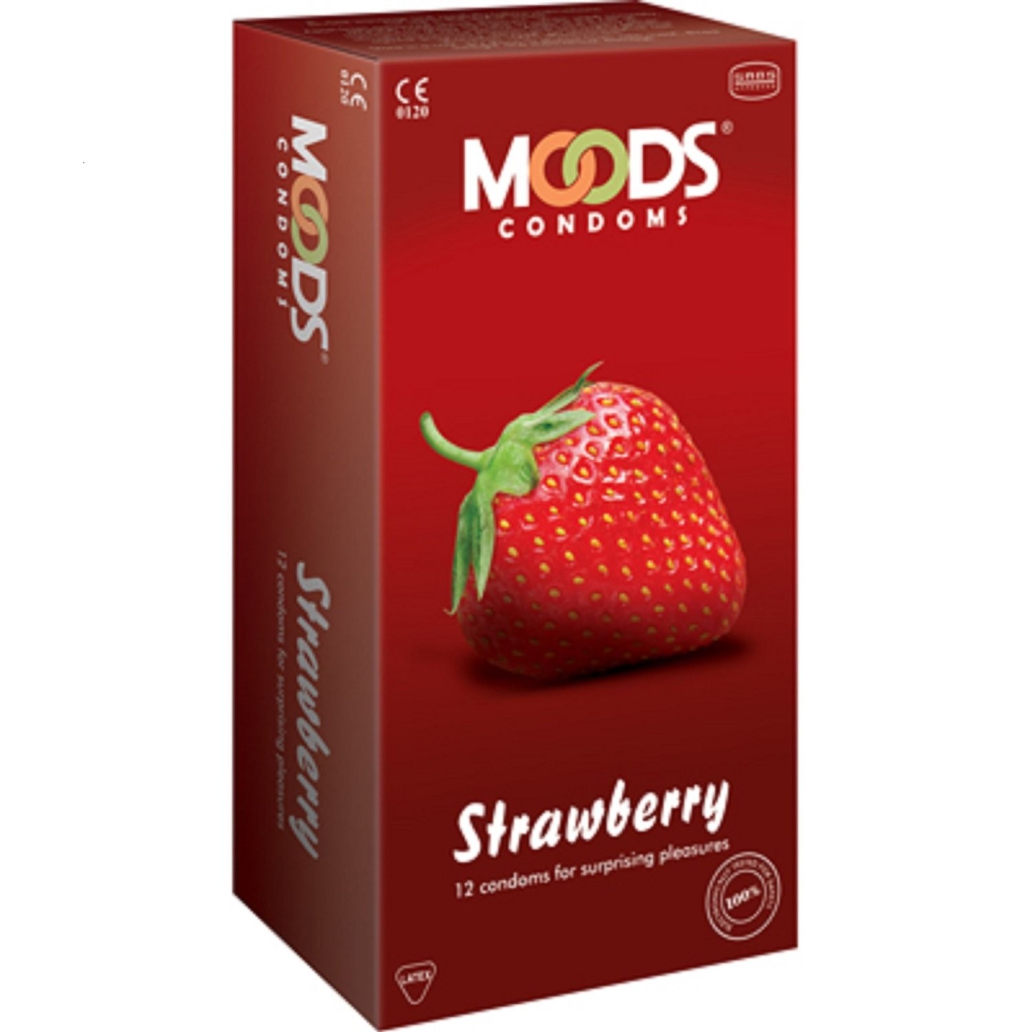 Moods Strawberry Flavored Dotted Condoms 12's 