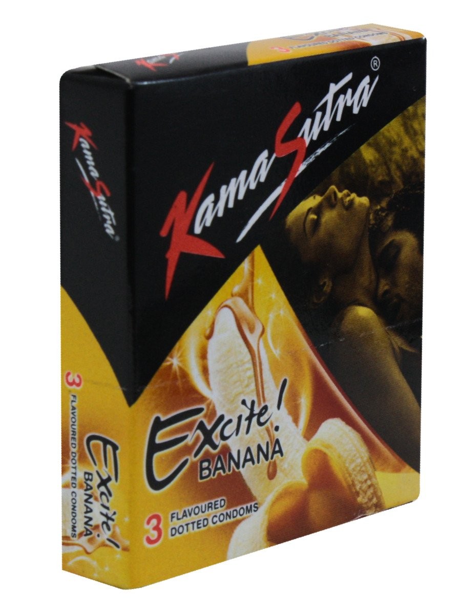 Kamasutra Excite Banana Flavoured Condoms 3's