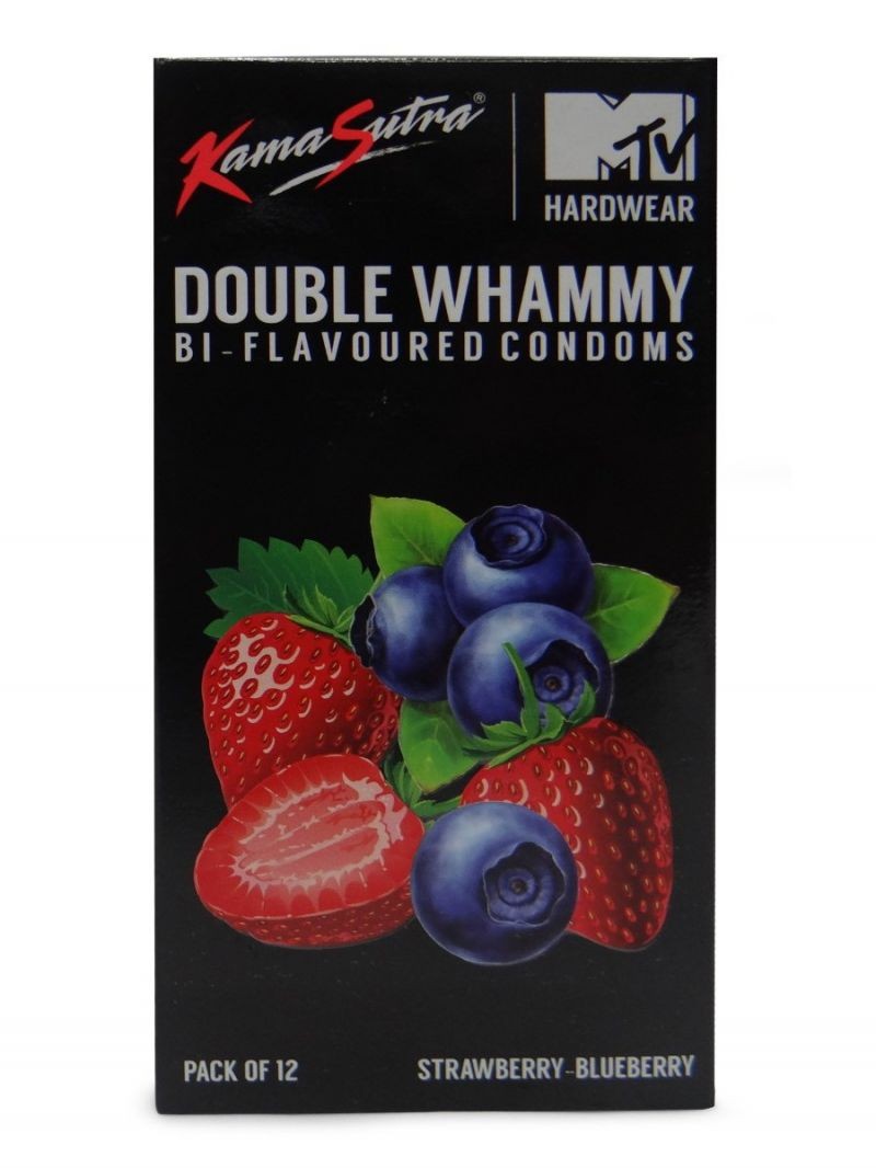 Kamasutra Strawberry-Blueberry Flavoured 12's Condoms