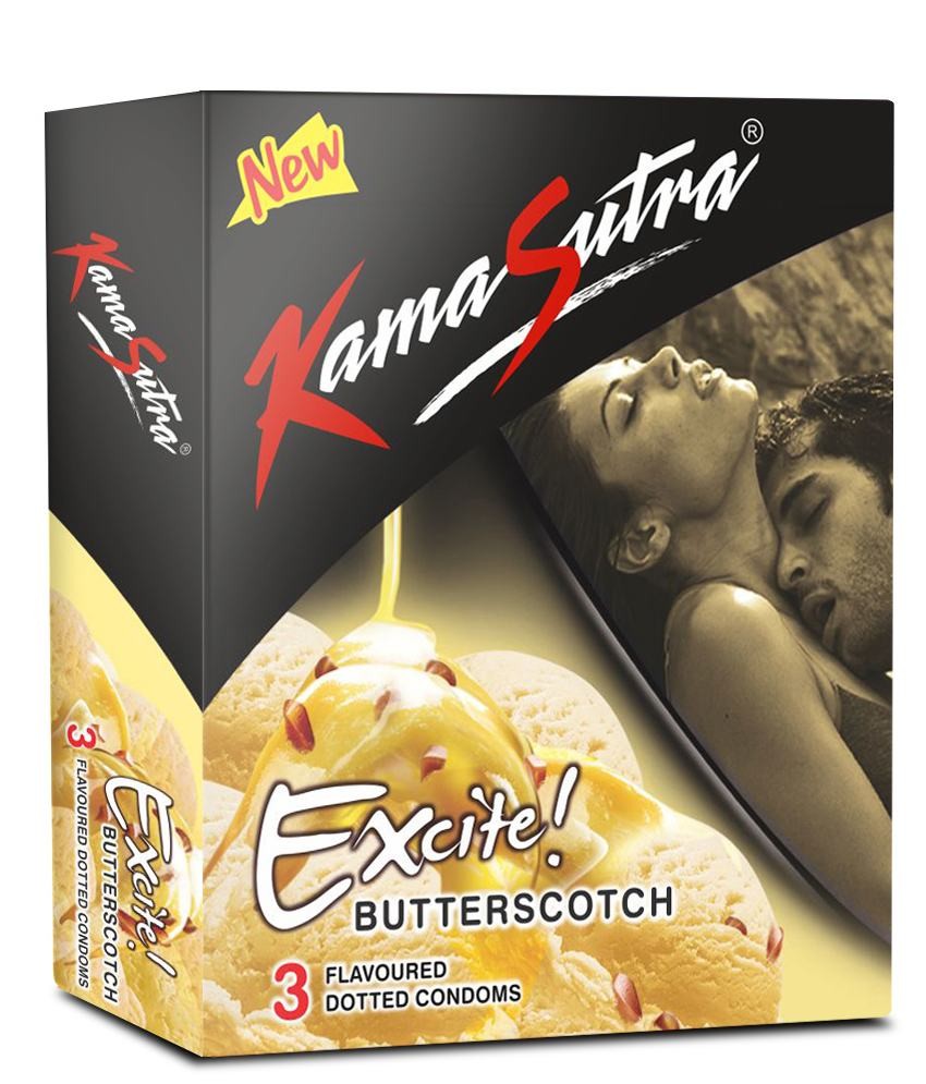 KamaSutra Excite Butterscotch Flavored Condoms 3's