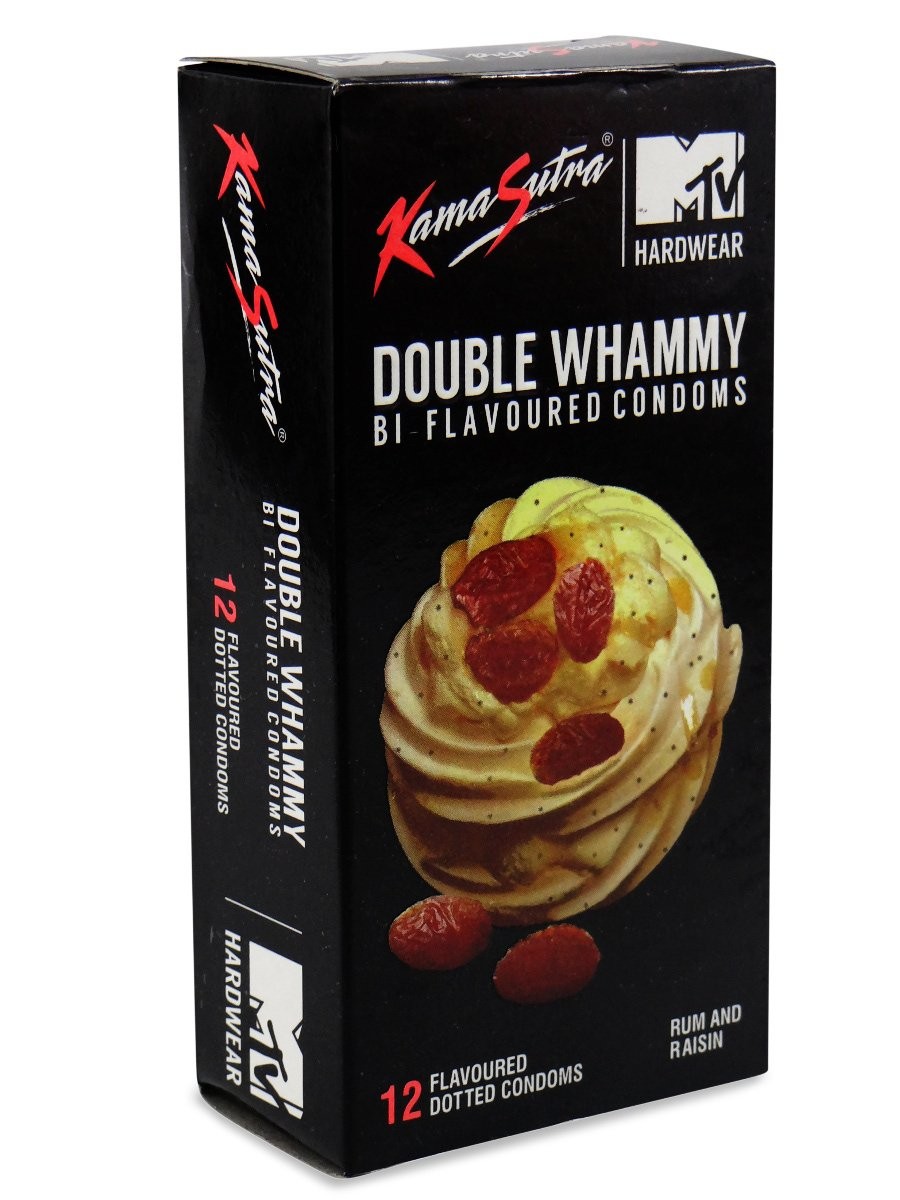 KamaSutra Double Whammy Bi Flavored Condoms: Rum and Raisin 12's