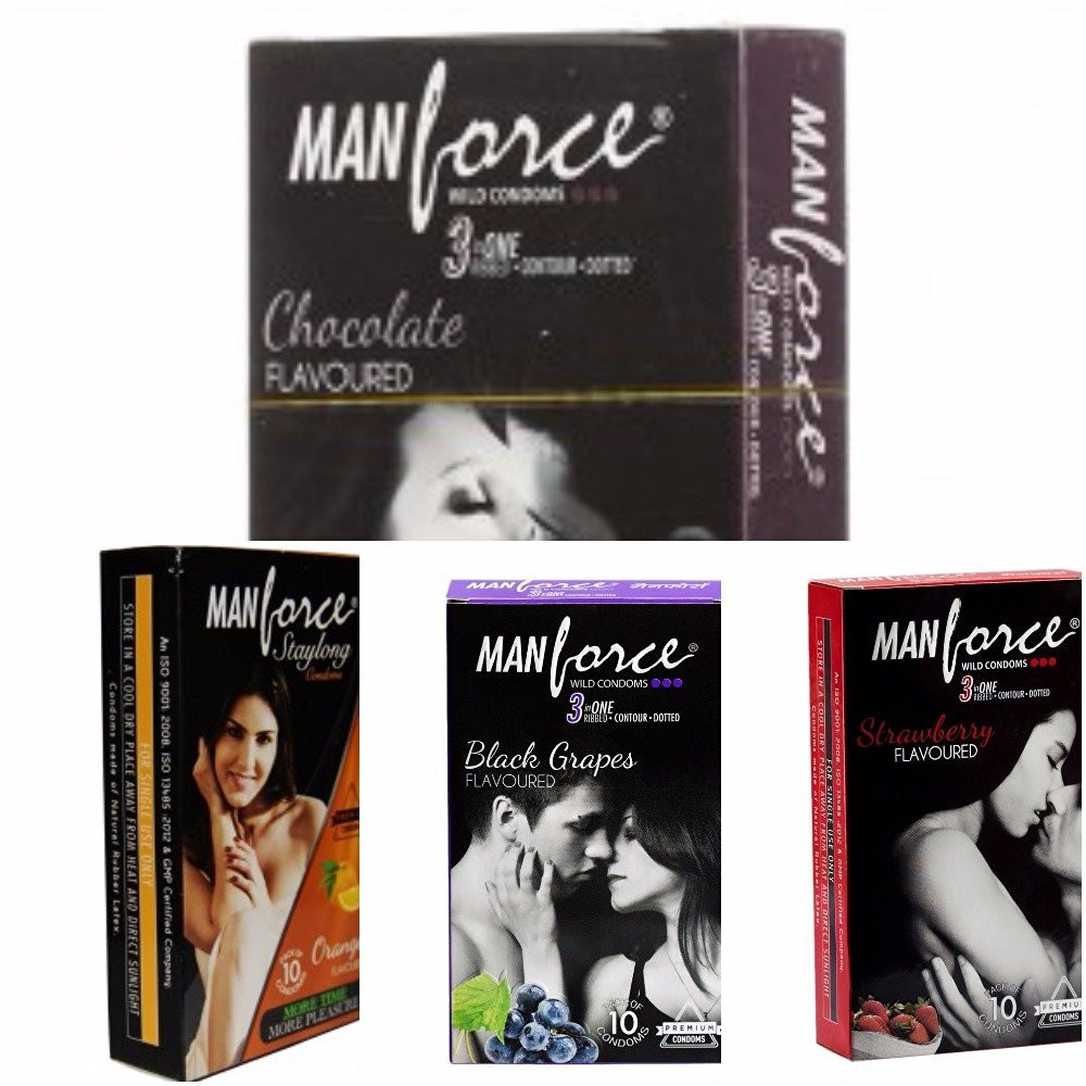 Manforce 3in1 10s and 20s condoms Assorted pack of 4 flavors