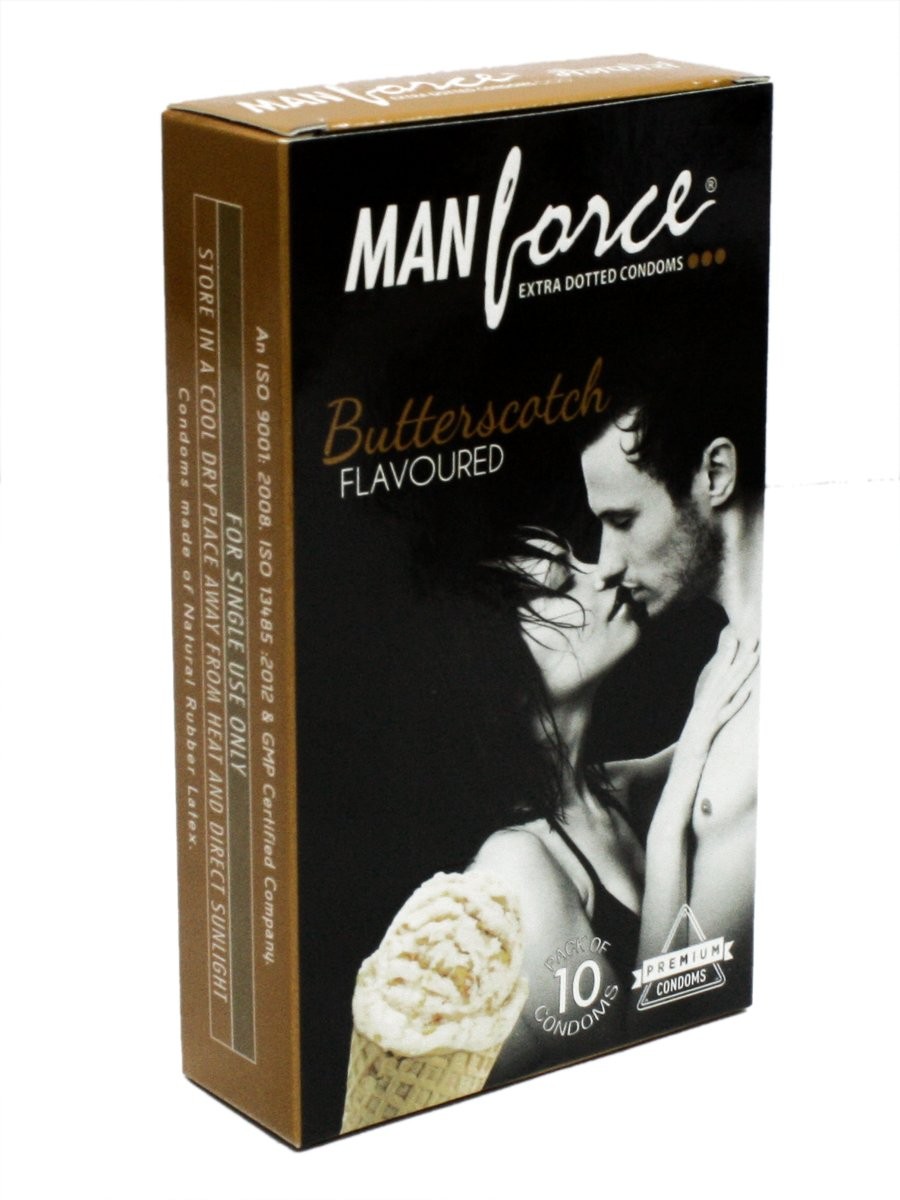 Manforce Extra Dotted Butterscotch Flavored Condoms 10's