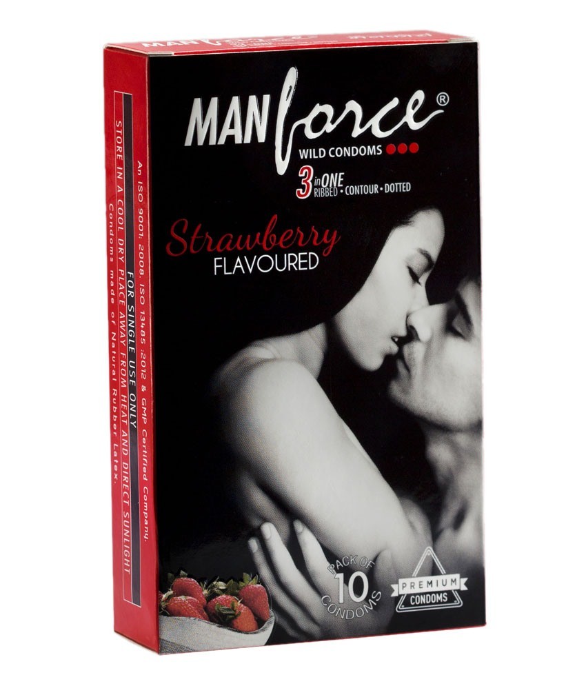 Manforce Wild Strawberry Flavoured Condoms 10's
