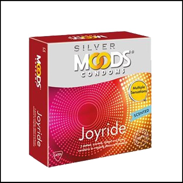 Moods Silver Joyride Dotted, Scented, Ribbed, Flared Condoms 3's