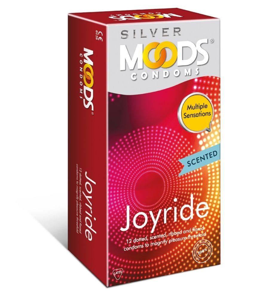 Moods Silver Joyride Dotted, Scented, Ribbed, Flared Condoms 12's