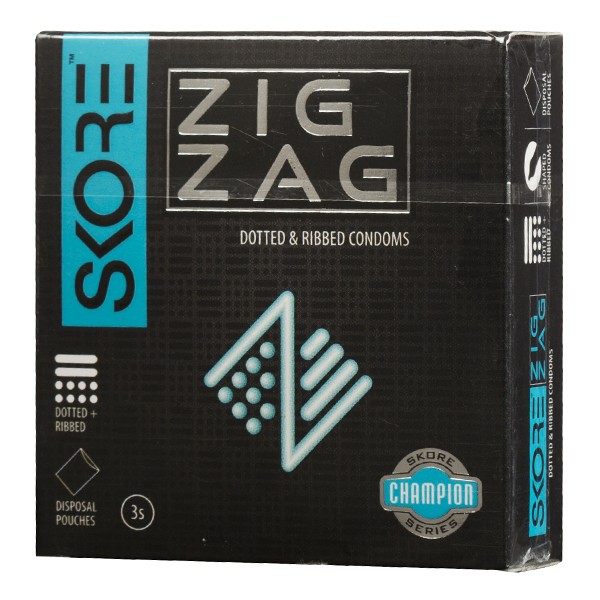 Skore Champion Zig Zag Condoms 3's
