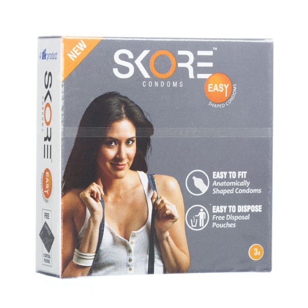 Skore Easy Condoms with Free Disposal Pouches 3's