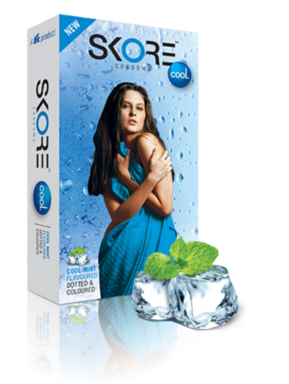 SKORE Cool Mint Flavored Dotted Condoms 10's