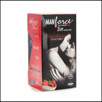 Manforce Wild Strawberry Flavored Condoms 20's