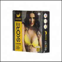 SKORE Banana Flavored Dotted Condoms 3's