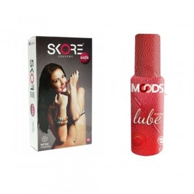Skore Dots Condoms and Moods Warm Lube Combo
