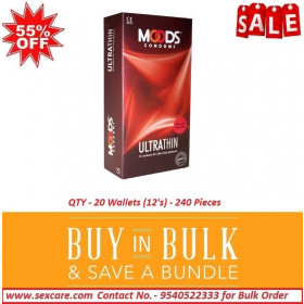 Moods Ultra Thin Condoms 12'S ( Pack of 20 Boxes )