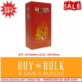 Moods Blaze Condoms 12'S ( Pack of 20 Boxes )