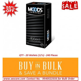 Moods Ribbed Condoms 12'S ( Pack Of 20 Boxes )