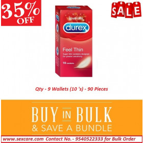 Sexcare Durex Feel Thin Condom ( Pack of 9 Boxes )