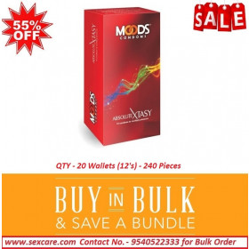 Moods Absolute Xtasy Climax Delay Condoms 12'S ( Pack Of 20 Boxes )