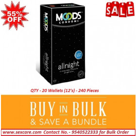 Moods All Night Climax Delay Condoms 12'S ( Pack of 20 Boxes )