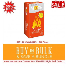 Moods Silver Blaze Condoms 12'S ( Pack of 20 Boxes )