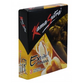 Kamasutra Excite Banana Flavoured Condoms 3's