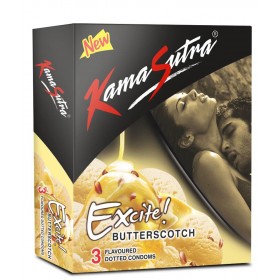 KamaSutra Excite Butterscotch Flavored Condoms 3's