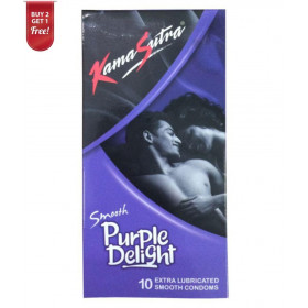 Kamasutra Desire Smooth Purple Delight Condoms 10's ( Pack Of 2 ) Get 1 free