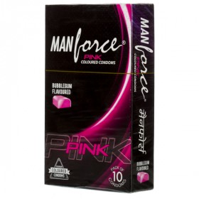  Manforce Pink Colored Bubble Gum Flavored Condoms 10's