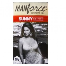 Manforce Ribbed Dotted Shaped 3in1 Condoms - Sunny Edition 10's 