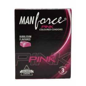Manforce Pink Colored Bubble Gum Flavored Condoms 3's