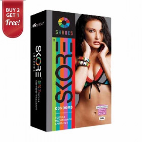 Skore Shades Condoms 10's (Pack of 2) Get 1 free